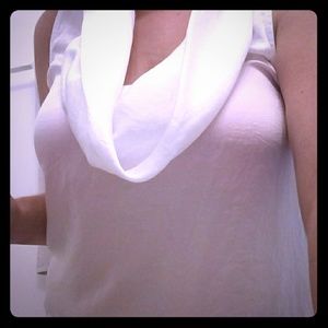 Gorgeous Semi Sheer swoop neck sleeveless Blouse